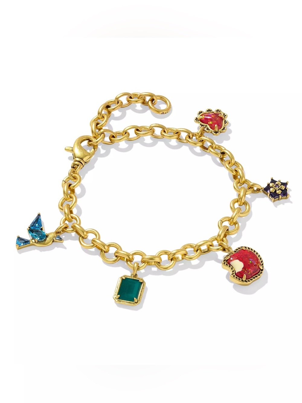 NWT Disney x Kendra Scott Snow White Poison Apple Gold Charm Bracelet